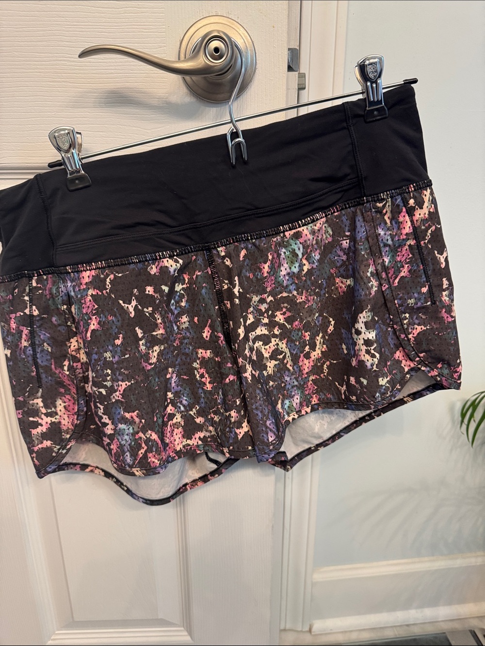 lululemon athletica Black Multicolor Splash Athletic Shorts